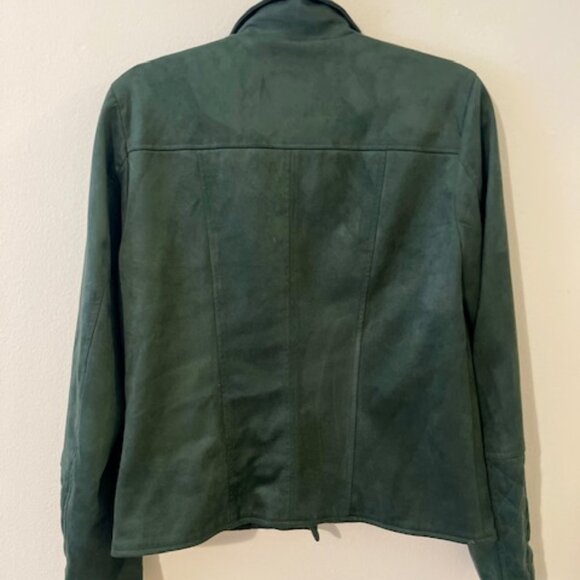 Kut from the Kloth Emerald/Hunter Green Moto Style Suede Jacket - Size M - Picture 6 of 6